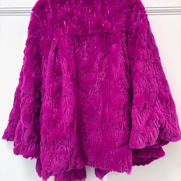 NWT Pink Fuzzy Jacket with Sequins Size Girls XL - Picture 2 of 3